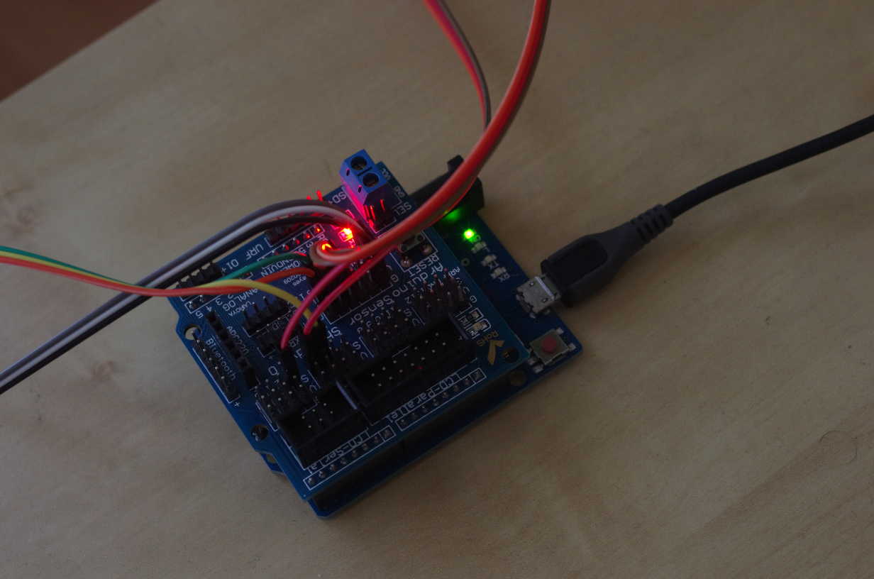 Arduino Leonardo with sensor shield